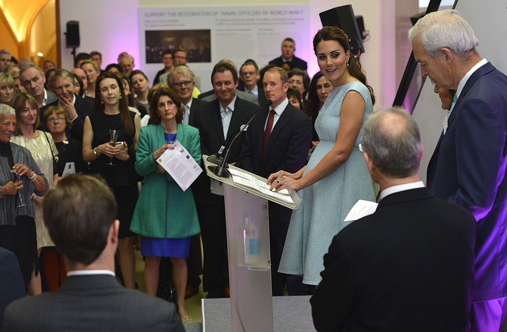 Kate Middleton Blue Sleeveless Emilia Wickstead Dress National Portrait Gallery 2013