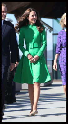 Kate Middleton Green Catherine Walker Coat Dress Canberra