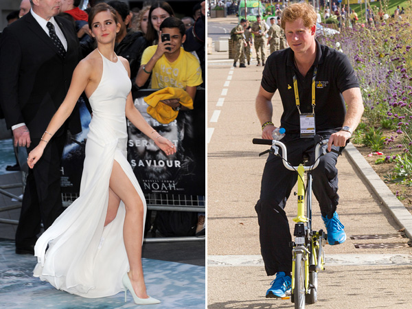 Emma Watson White Ralph Lauren Gown Prince Harry Rides Bike