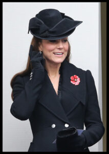 Kate Middleton Black Alexander McQueen Coat Remembrance Sunday 2014