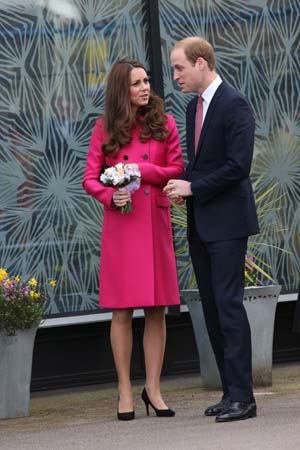 Kate Middleton Pink Mulberry Coat Prince William Stephen Lawrence Center Departure