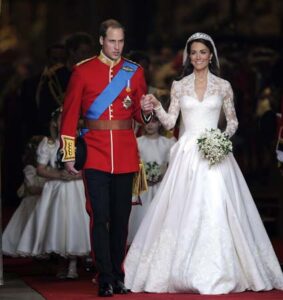 Prince William Holds Kate Middleton Hand Smiles Westminster Abbey Royal Wedding