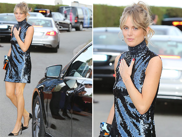 Cressida Bonas Sparkly Blue Dress Dior Cruise Show 2016