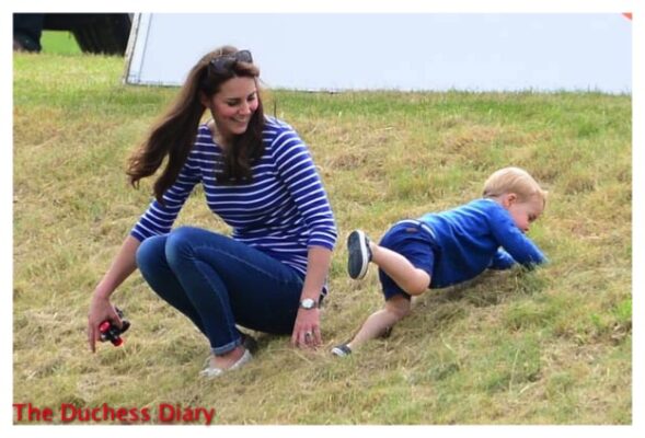 Kate Middleton Laughs Prince George Climbs Up HIll Beaufort Polo Club
