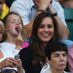 Kate Middleton Cardigan White Dress Smiles Wimbledon Day Six 2008