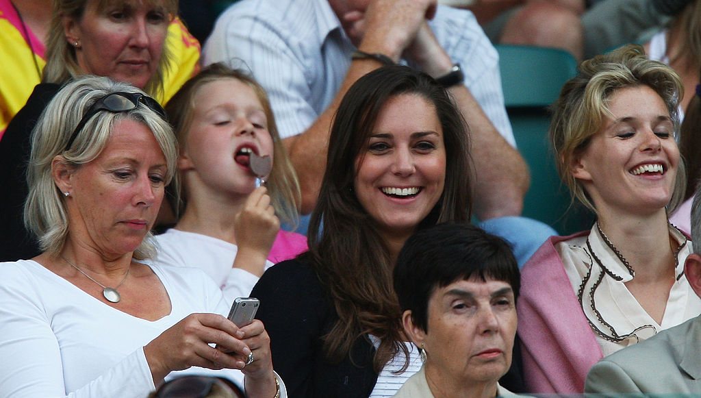 Kate Middleton Cardigan White Dress Smiles Wimbledon Day Six 2008