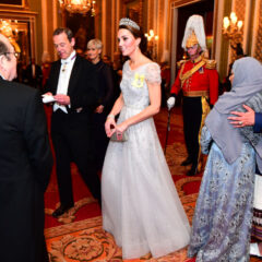 Kate Middleton Jenny Packham Gown Diplomatic Corps Event Buckingham Palace