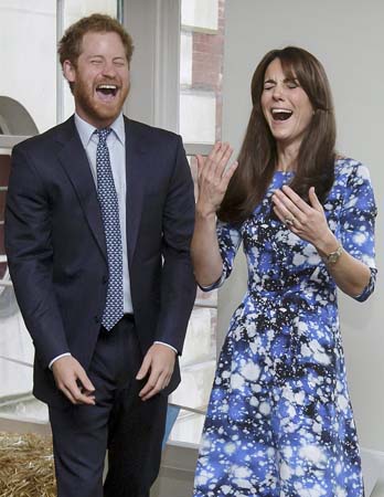 prince harry kate middleton laughing bafta aardman event