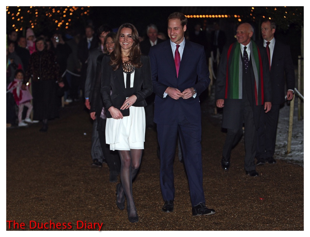 prince william kate middleton white temperley london dress christmas spectacular 2010