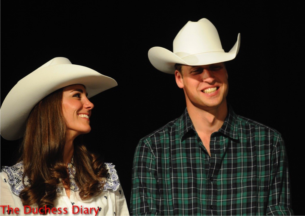 kate middleton smiles prince william cowboy hats canada