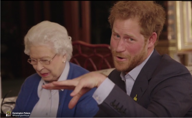 prince harry mic drop queen elizabeth