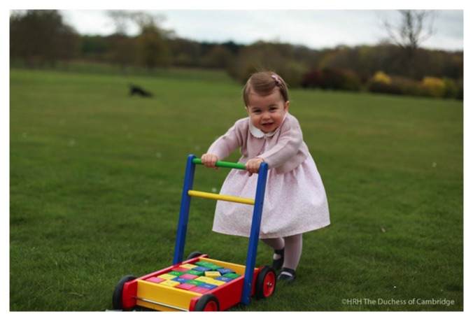 princess charlotte pushes toy blocks anmer hall