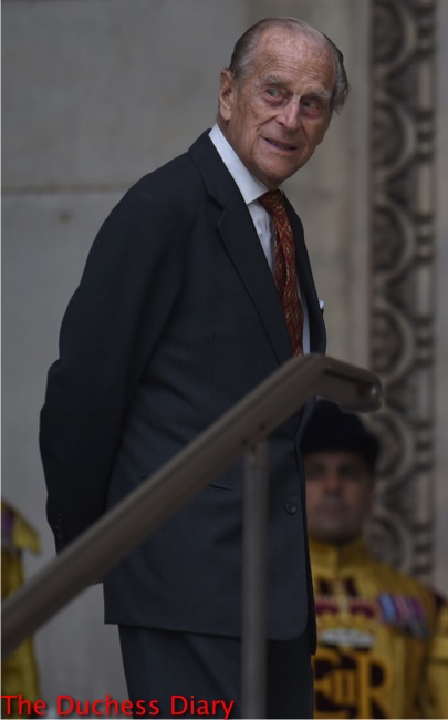 prince philip hands behind back st paul's cathedral national service thanksgiving queen 90th birthday