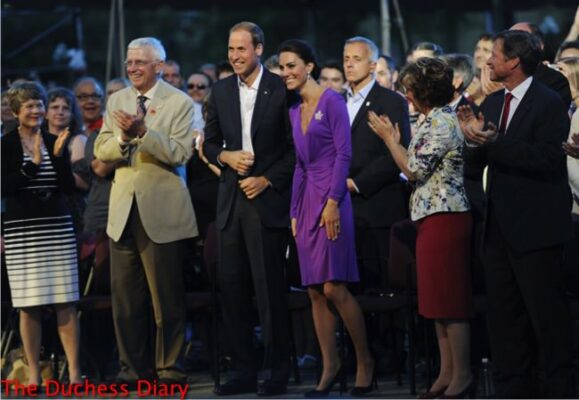 prince william suit jacket kate middleton purple issa dress canada day evening celebrations