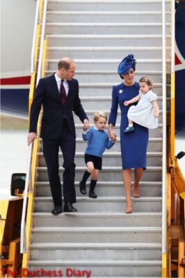 prince george holds hands parents deplanes victoria canada royal tour
