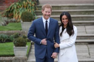 Prince Harry Laughs Meghan Markle Holds Hands Engagement Photocall Kensington Palace Gardens