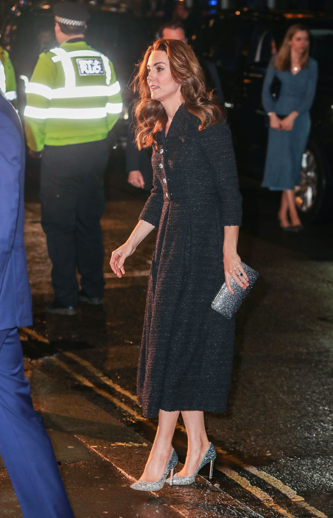 Kate Middleton Black Eponine Dress "Dear Evan Hansen Performance" Noel Coward Theater